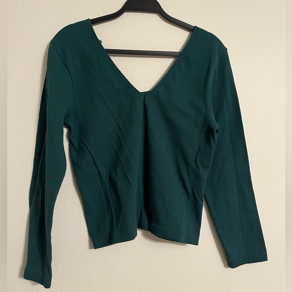 Dark Green Ribbed Long Sleeve